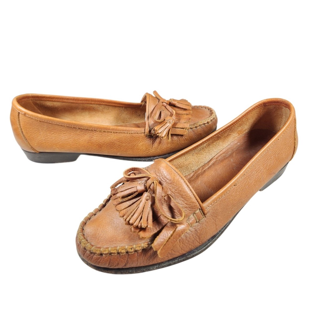 Vintage Cole Haan Brown Leather Tassel Loafers Preppy Academia Old Money 6.5